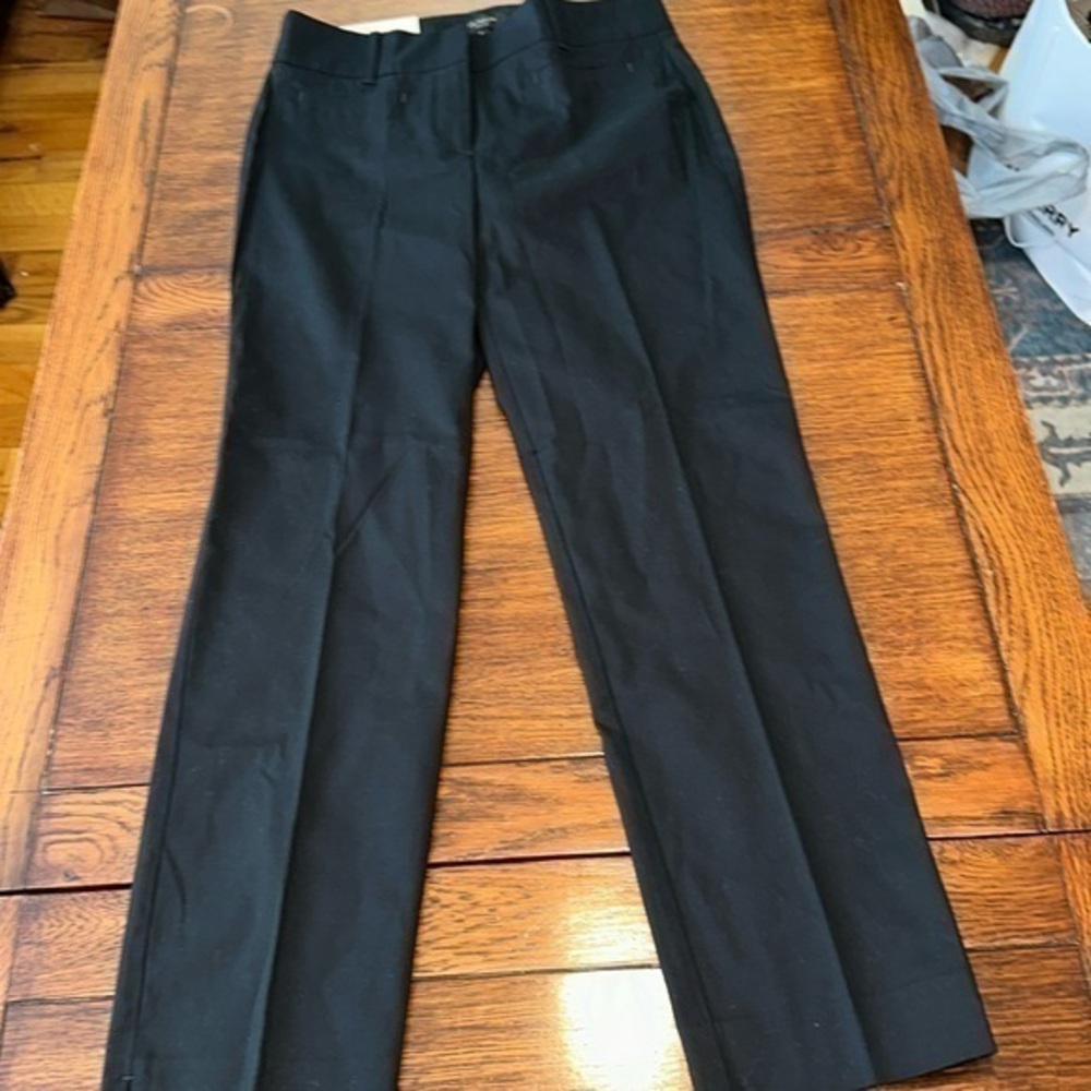 NWT Ann Taylor Black cropped leg tuxedo pant size tall two